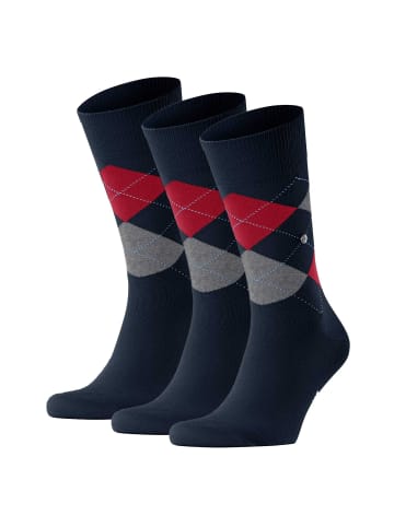 Burlington Socken 3er Pack in Dunkelblau/Rot/Grau