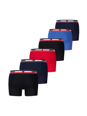 Levi´s Boxershort 6er Pack in Schwarz/Rot/Blau