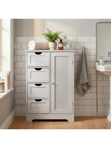 FineBuy Badregal in Weiß / MDF / 55x30x80