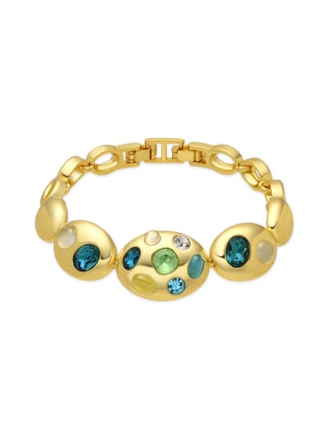 Luxenter Armband in 18 Karat Gelbgold-Optik und mit mehrfarbigem Kristall – Alik