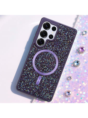 cadorabo Hülle für Samsung Galaxy S25 Ultra Glitzer Schutzhülle in Lila
