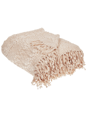 Beliani Kuscheldecke VELLA in Beige - (W) 150 x (H) 3 x (L) 200 cm