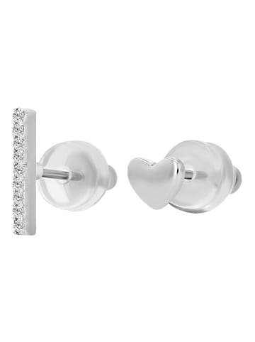 Adeliás Damen Ohrringe – Ohrstecker aus 925 Silber mit Zirkonia in silber
