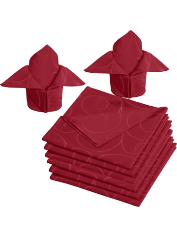 Erwin Müller Jacquard, Baumwollmischung Serviette 8er-Pack Oberhausen in rubin