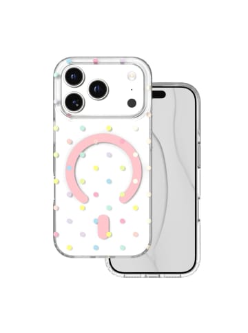 COFI 1453 TFO Bubble Dots Mag Kompatibel mit  iPhone 18 Pro / 17 Pro Weiß in Weiß