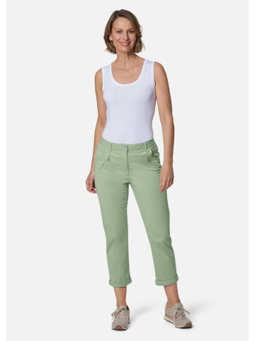 GOLDNER Lässige Chinohose mit weichem Peach-Finish in baummoos