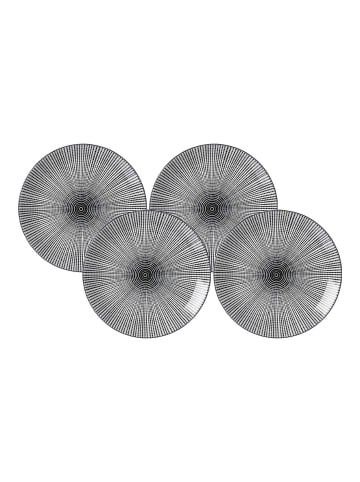 Ritzenhoff & Breker 4er Set Dessertteller Takeo Stripes ø 21,5 cm in schwarz-weiß