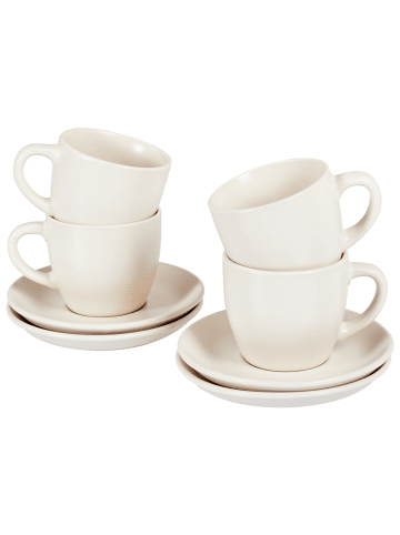 Beliani 8er-Set Tassen und Becher CARAWAY in Weiß