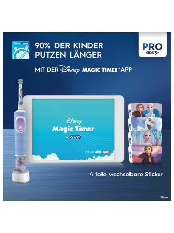 Oral-B Elektr. Kinderzahnbürste "Vitality Pro Kids Frozen" + 8 Aufsteckbürsten
