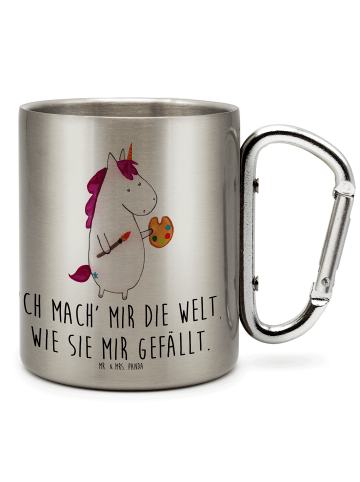 Mr. & Mrs. Panda Campingtasse Einhorn Künstler mit Spruch in Silber
