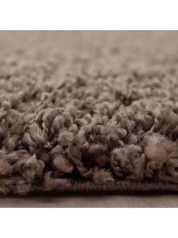KADIMA DESIGN Teppich Hochflor Shaggy Waschbar Einfarbig RHEIN Strapazierfähig in Taupe