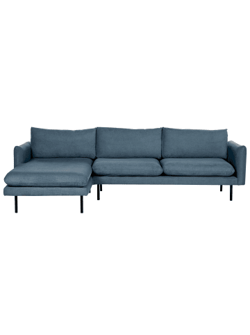 Beliani Ecksofa VINTERBRO in Blau/Schwarz - (W) 279 x (H) 86 x (L) 162 cm