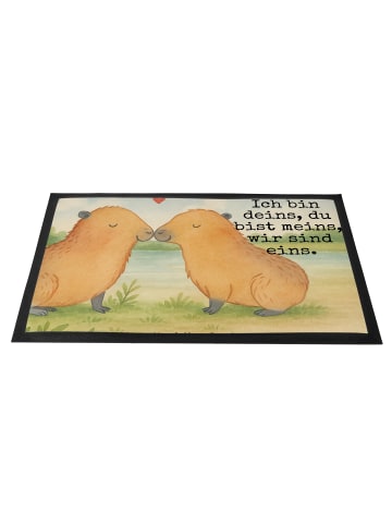 Mr. & Mrs. Panda fußmatte Capybara Liebe Design mit Spruch in Weiß