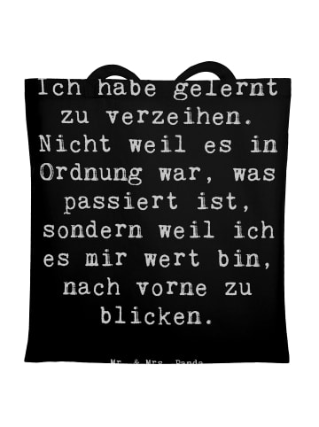 Mr. & Mrs. Panda Beutel Spruch Vergebung und Neubeginn mit Spruch in Schwarz