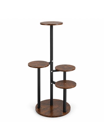relaxdays Pflanzenregal in Schwarz/ Braun - (B)30 x (H)80 x (T)30 cm