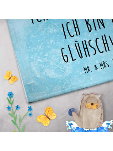 Mr. & Mrs. Panda Handtuch Gäste-WC Schwein Glühwein mit Spruch in Eisblau