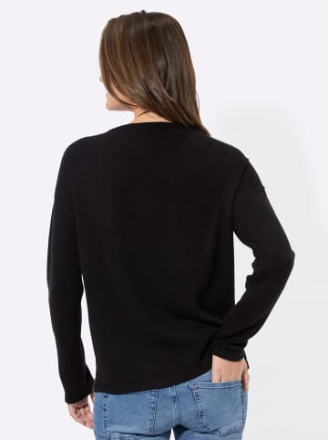 WITT WEIDEN Rundhals-Pullover in schwarz-metallicfarben