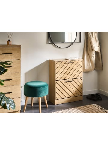 Beliani Schuhschrank PENTICTON in Braun/Schwarz/Weiß - (W) 57 x (H) 76 x (L) 24 cm