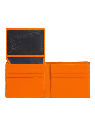 DuDu Up! Geldbörse RFID Schutz Leder 10.5 cm in black-orange