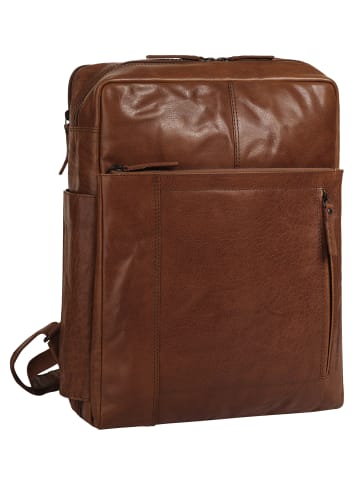 SPIKES & SPARROW Rucksack echt Leder in cognac