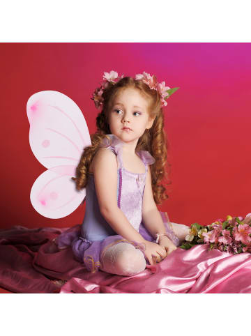 relaxdays 2x Feenflügel/Zauberstab in Pink/Silber