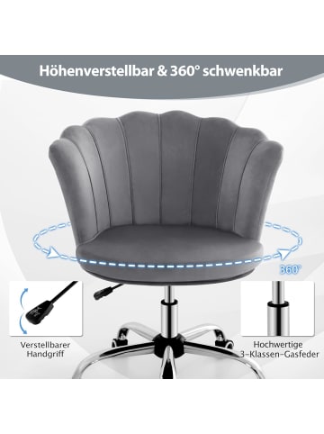 COSTWAY Bürostuhl aus Samt in Grau