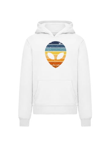 F4NT4STIC Hoodie Alien Sonnenuntergang Retro in weiß