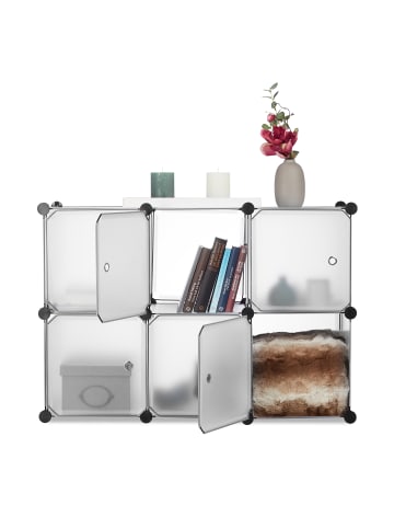 relaxdays Regalsystem in Weiß - (B)66 x (H)98 x (T)32 cm