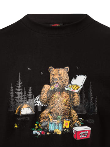 Santa Cruz T-Shirt Braun Pizza Bear in schwarz