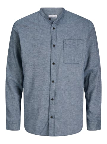 Jack & Jones Herren Langarmshirt mit Knopfleiste und Brusttasche in Blau