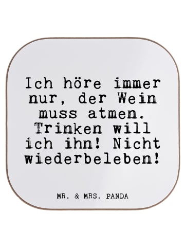 Mr. & Mrs. Panda Glasuntersetzer Ich höre immer nur,... mit Spruch in Weiß