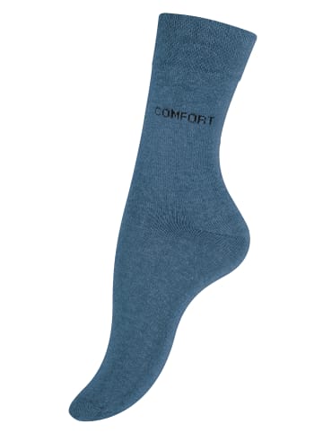 Cotton Prime® 10 Paar Damensocken ohne Gummibund in Blautöne