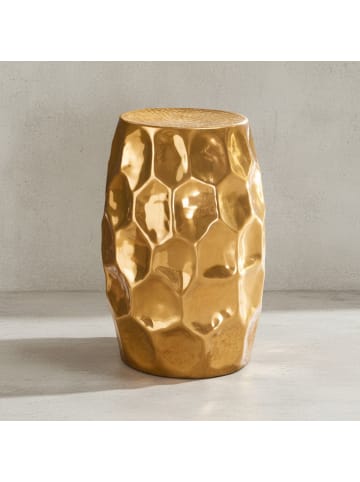 KADIMA DESIGN Beistelltisch 30x47x30cm Aluminium Dekotisch orientalisch rund, in Gold