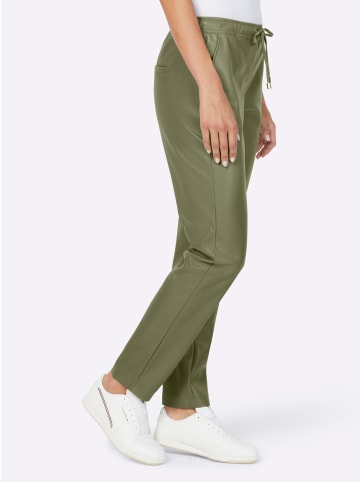 Heine Lederimitat-Hose in khaki