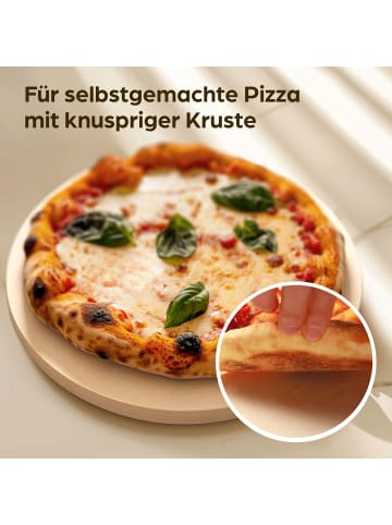 Praknu Pizzastein Rund 30 cm für Grill und Backofen - Für knusprigen Boden -