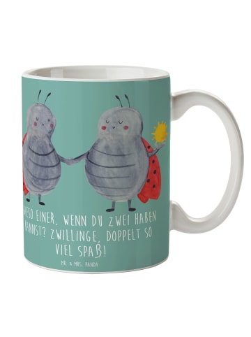 Mr. & Mrs. Panda Trinkbecher Zwillinge Spaß mit Spruch in Meeresbrise