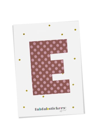 Fabfabstickers Buchstabe "E" aus Stoff in Pink-Mix zum Aufbügeln