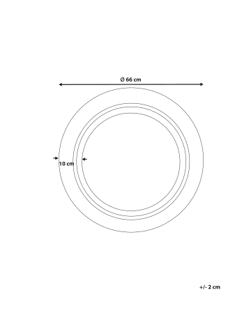 Beliani Wandspiegel MALO in Schwarz/Gold - (W) 66 x (H) 66 x (L) 3 cm