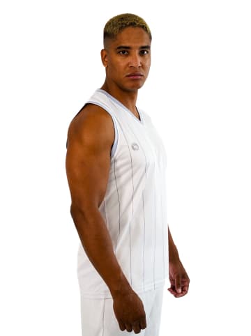 Stark Soul® Sport Shirt "Pinstripes" Ärmeloses Tank Top in weiss