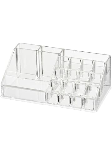 Wenko Organizer für Kosmetik - 16 Fächer in Transparent, (B) 12,5 x (H) 22 x (L) 6 cm