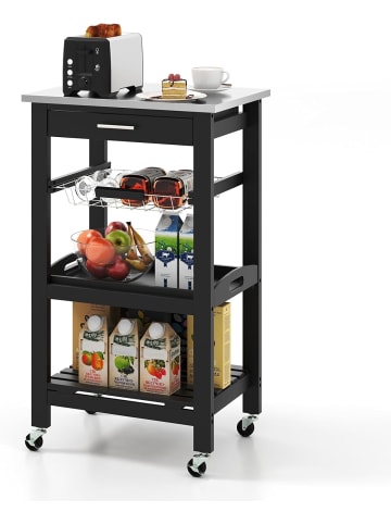 COSTWAY Küchenwagen in Schwarz