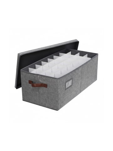 relaxdays Weihnachtskugel-Aufbewahrungsbox in Grau - (B)66,5 x (H)26 x (T)33 cm