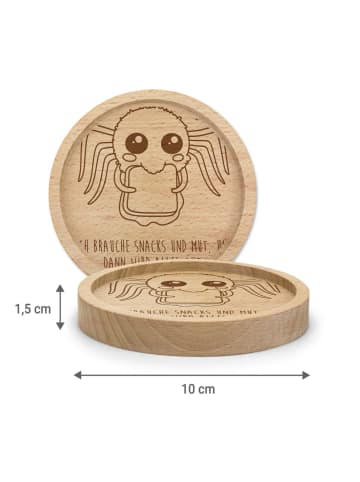 Mr. & Mrs. Panda Holz Untersetzer Spinne Agathe Sandwich mit Spruch in Transparent