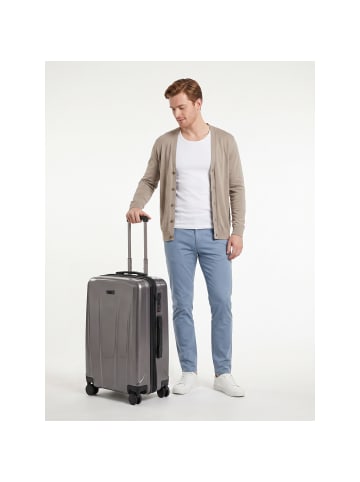 Police New York 4 Rollen Trolley M 62 cm mit Dehnfalte silver grey