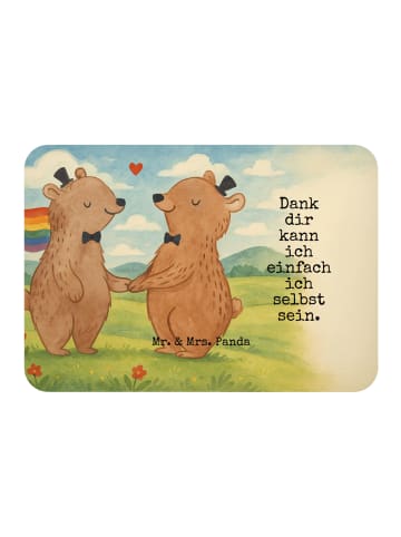 Mr. & Mrs. Panda Magnet Bären Gay Pride Design mit Spruch in Weiß