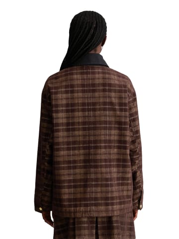 Marc O'Polo DENIM Kariertes Cord-Barnjacket regular in Medium Brown