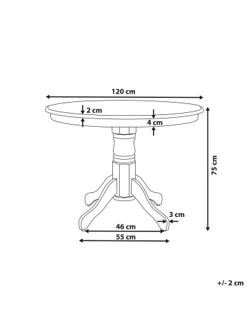 Beliani Runder Tisch AKRON in Weiß - (W) 120 x (H) 75 x (L) 120 cm