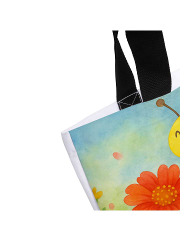 Mr. & Mrs. Panda Shopper Biene Blume Design ohne Spruch in Weiß