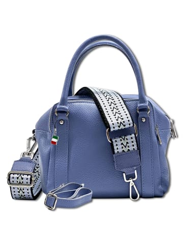Florence Umhängetasche, Citytasche Leder blau ca. 22cm