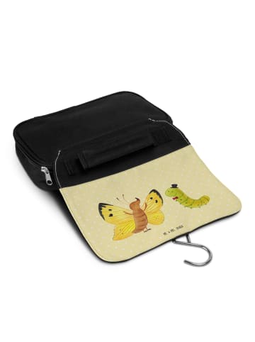 Mr. & Mrs. Panda Waschtasche Raupe Schmetterling ohne Spruch in Gelb Pastell